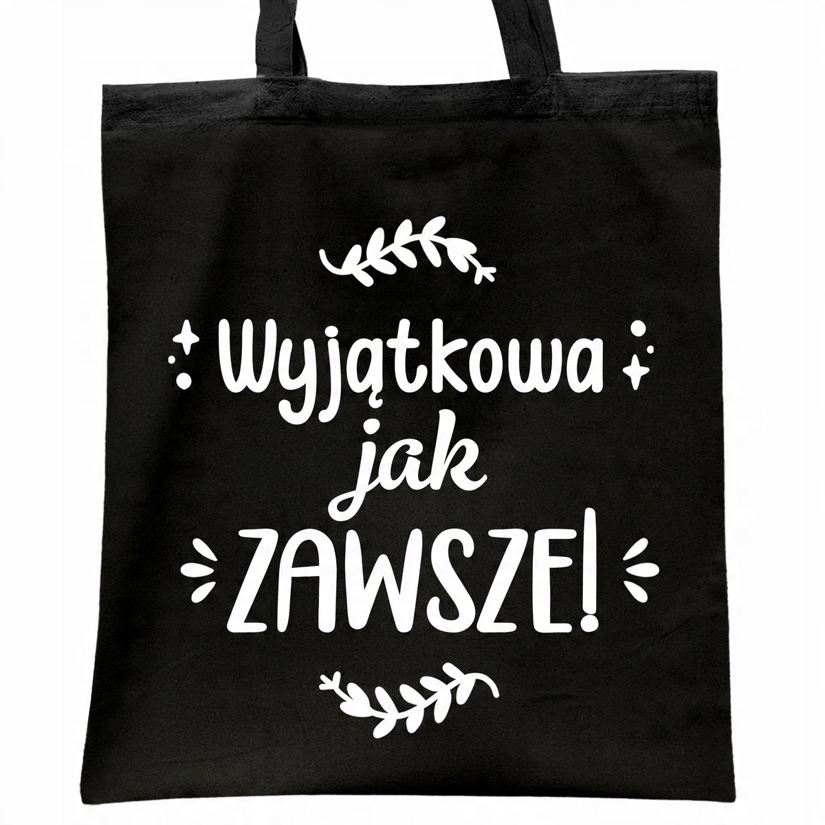 Torba bawełniana czarna na zakupy Dzień Kobiet Dla Kobiety Prezent