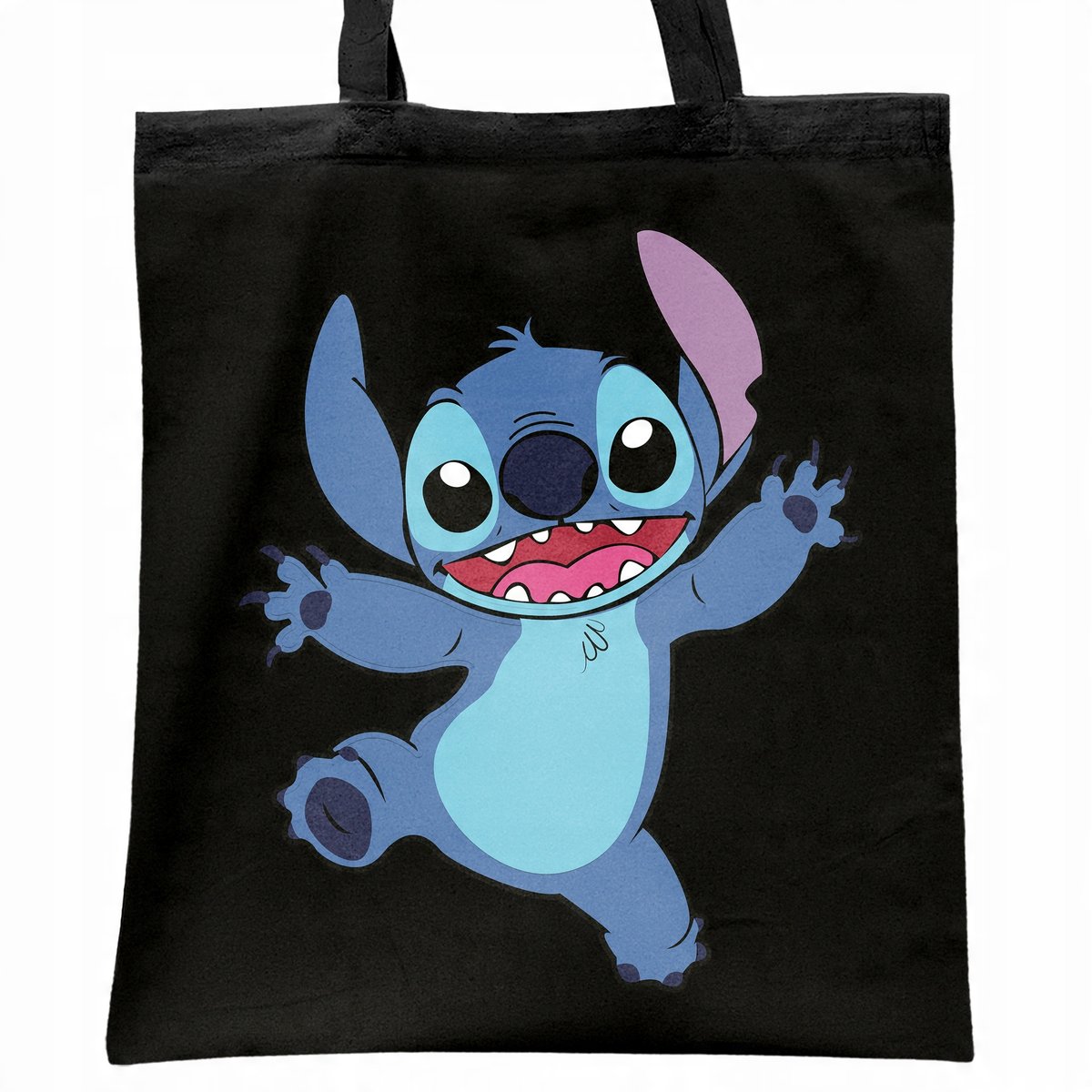 Torba bawełniana czarna na zakupy Stitch Lilo i Stich Dla Fanów