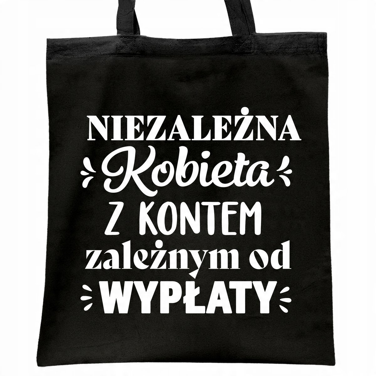 Torba bawełniana czarna na zakupy Dzień Kobiet Dla Kobiety Prezent