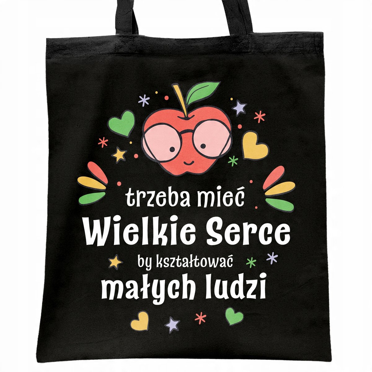 Torba bawełniana czarna na zakupy Dzień Nauczyciela Prezent