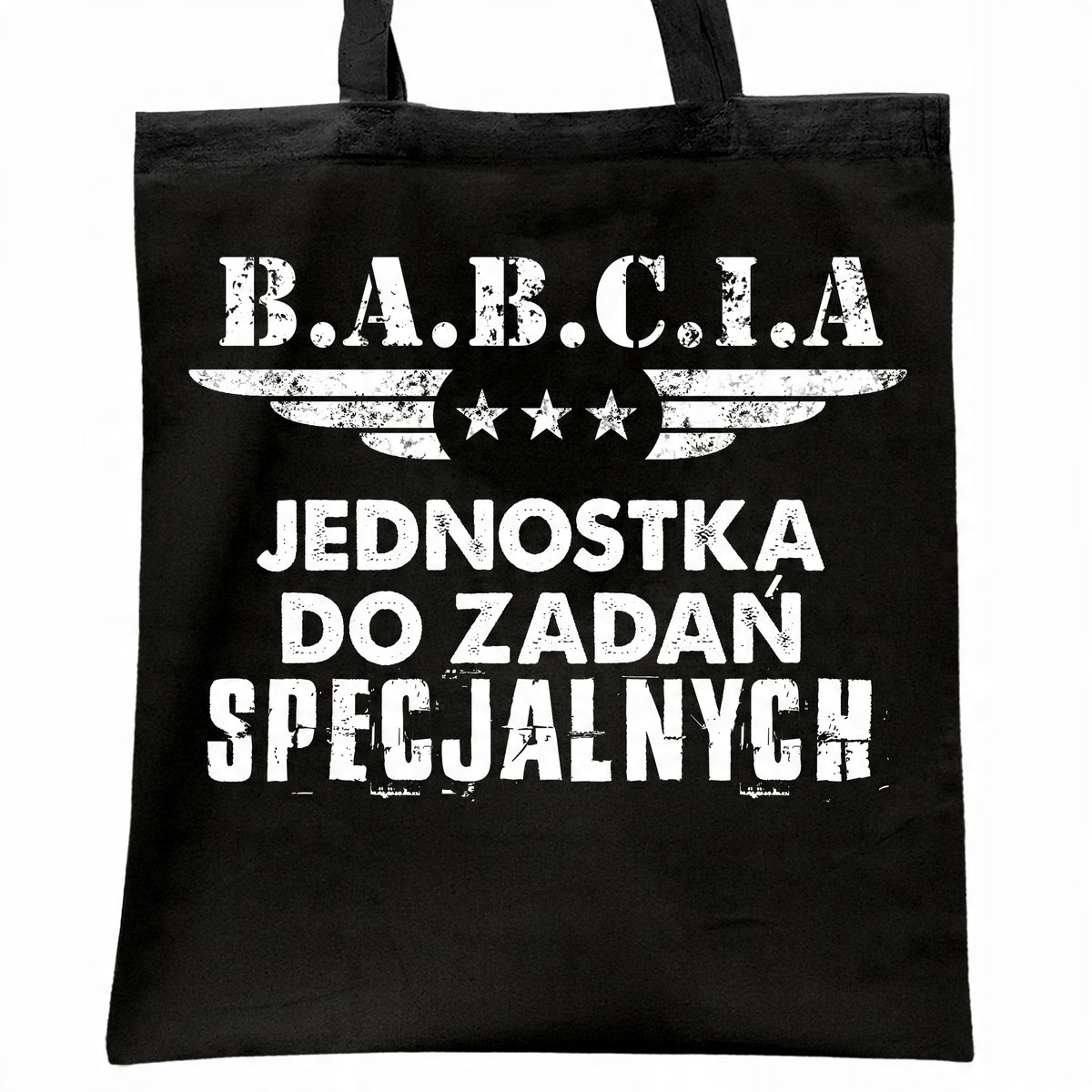 Torba bawełniana czarna na zakupy Dzień Babci Prezent