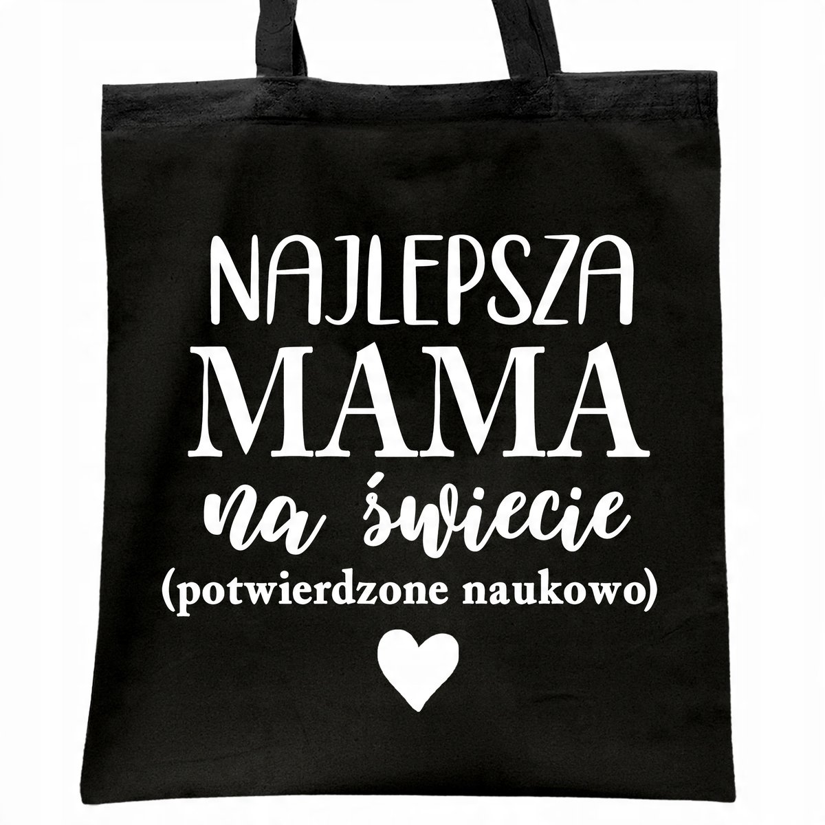 Torba bawełniana czarna na zakupy Dzień Matki Dla Mamy Prezent