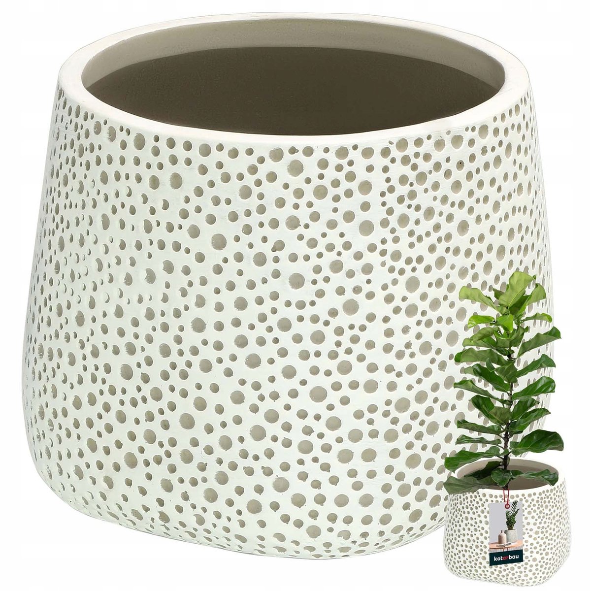 DONICA DONICZKA SZARA OSŁONKA 15 CM MATOWA NIESZKLIWIONA CERAMIKA NA KWIATY