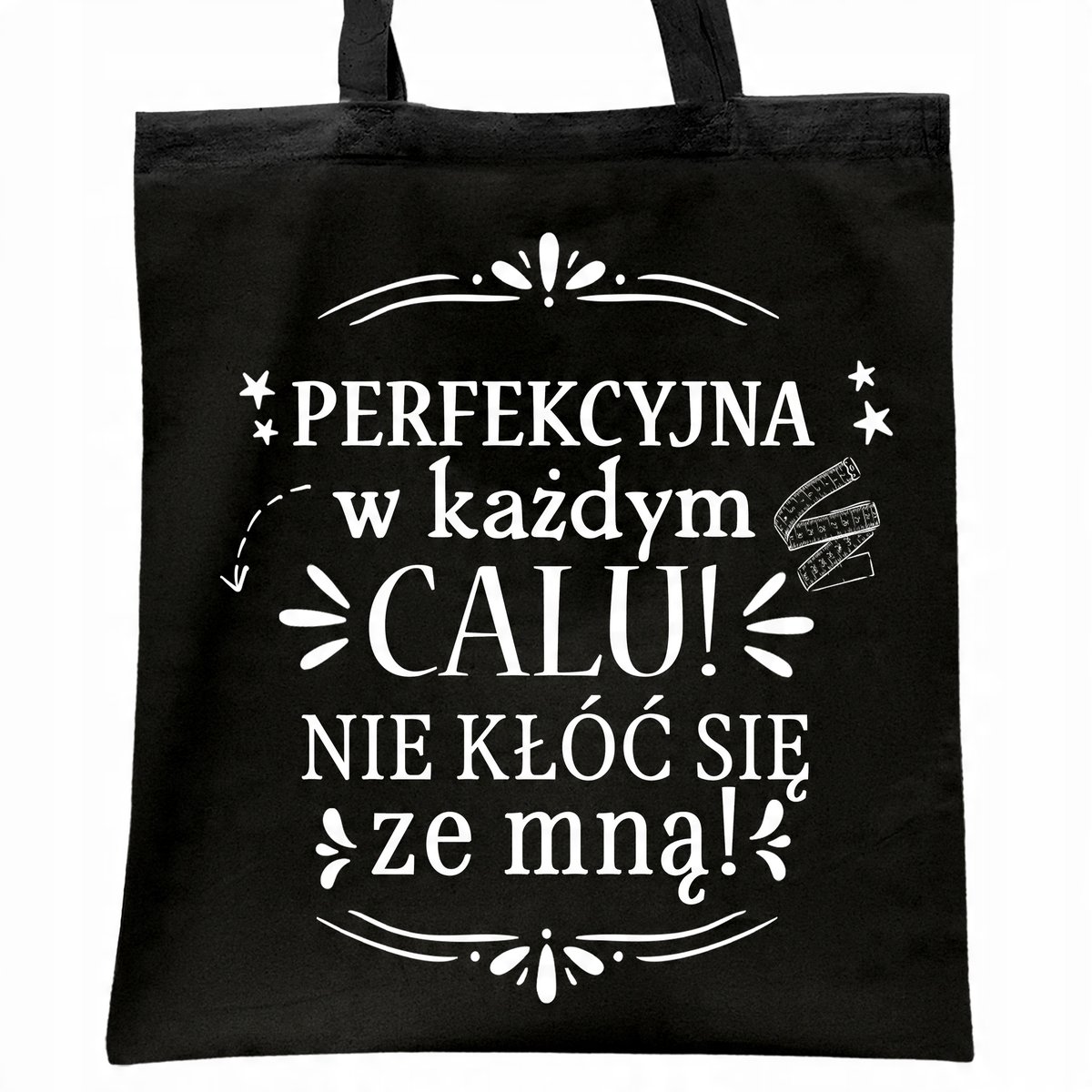 Torba bawełniana czarna na zakupy Dzień Kobiet Dla Kobiety Prezent