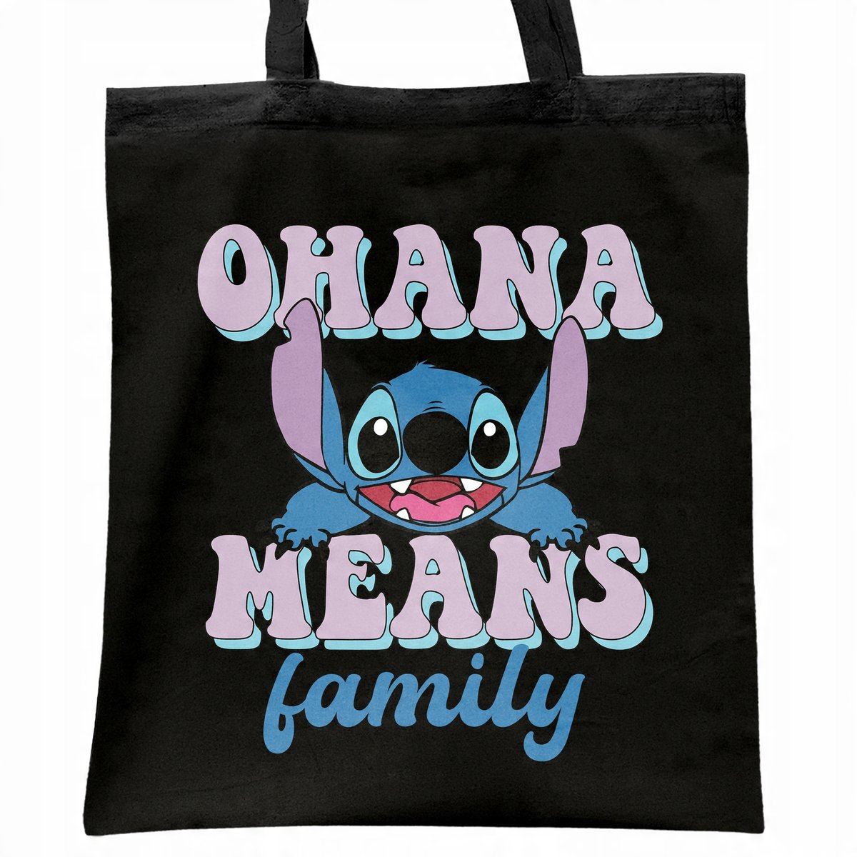 Torba bawełniana czarna na zakupy Stitch Lilo i Stich Dla Fanów