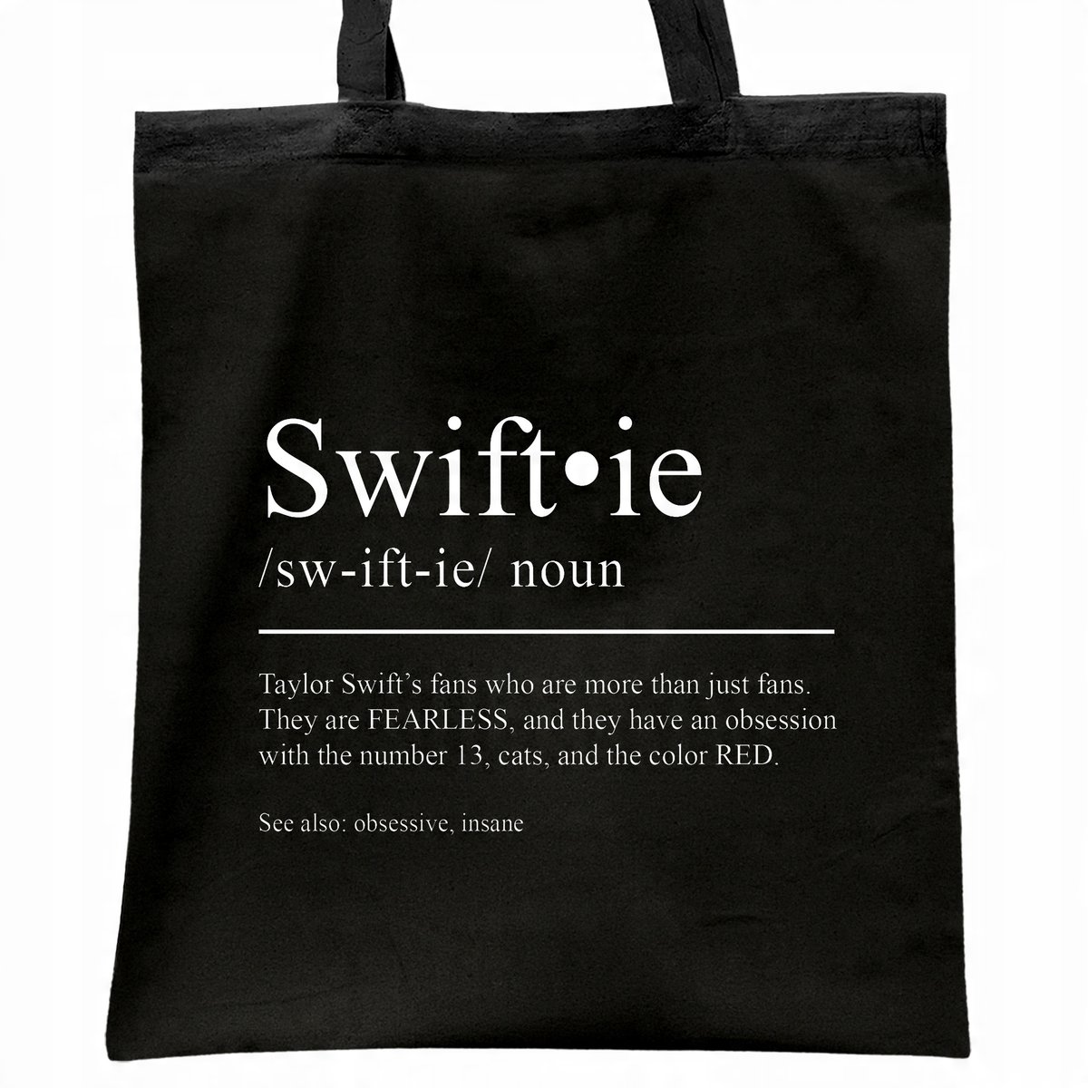 Torba bawełniana czarna na zakupy Taylor Swift Dla Fanów Prezent