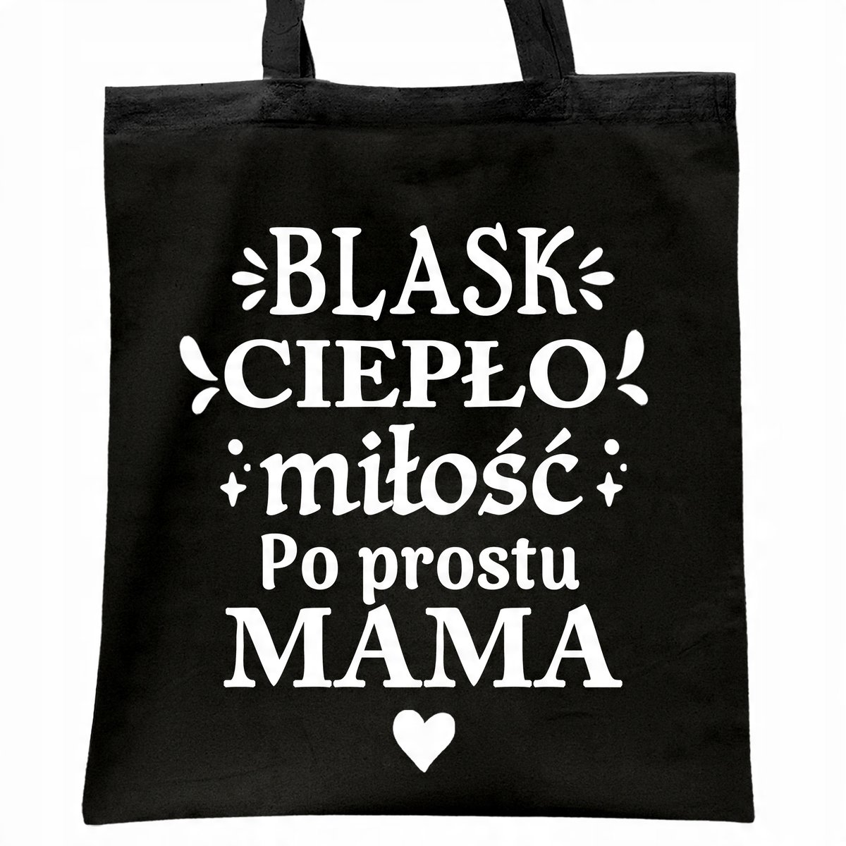 Torba bawełniana czarna na zakupy Dzień Matki Dla Mamy Prezent
