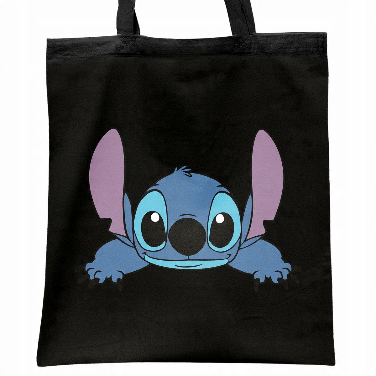 Torba bawełniana czarna na zakupy Stitch Lilo i Stich Dla Fanów