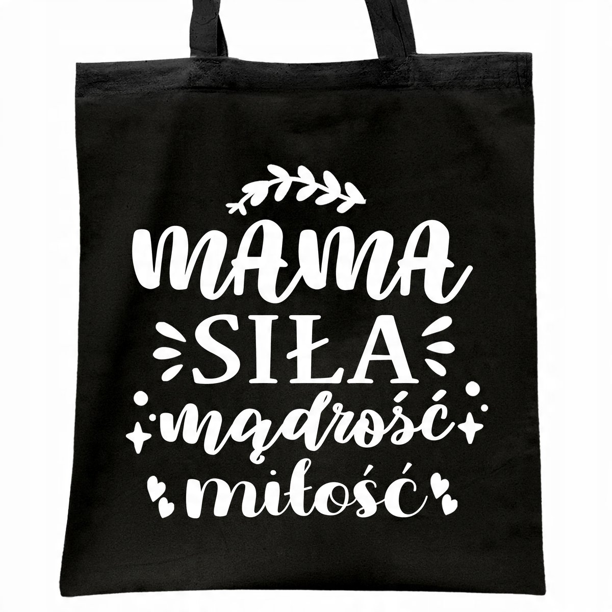 Torba bawełniana czarna na zakupy Dzień Matki Dla Mamy Prezent