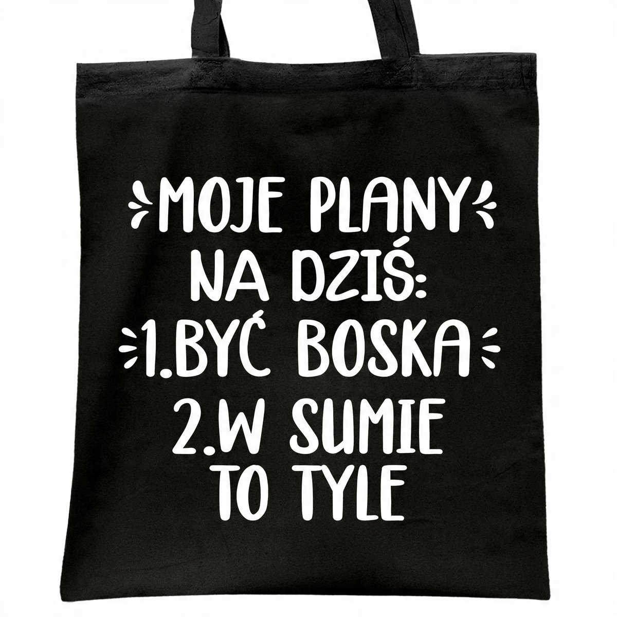 Torba bawełniana czarna na zakupy Dzień Kobiet Dla Kobiety Prezent