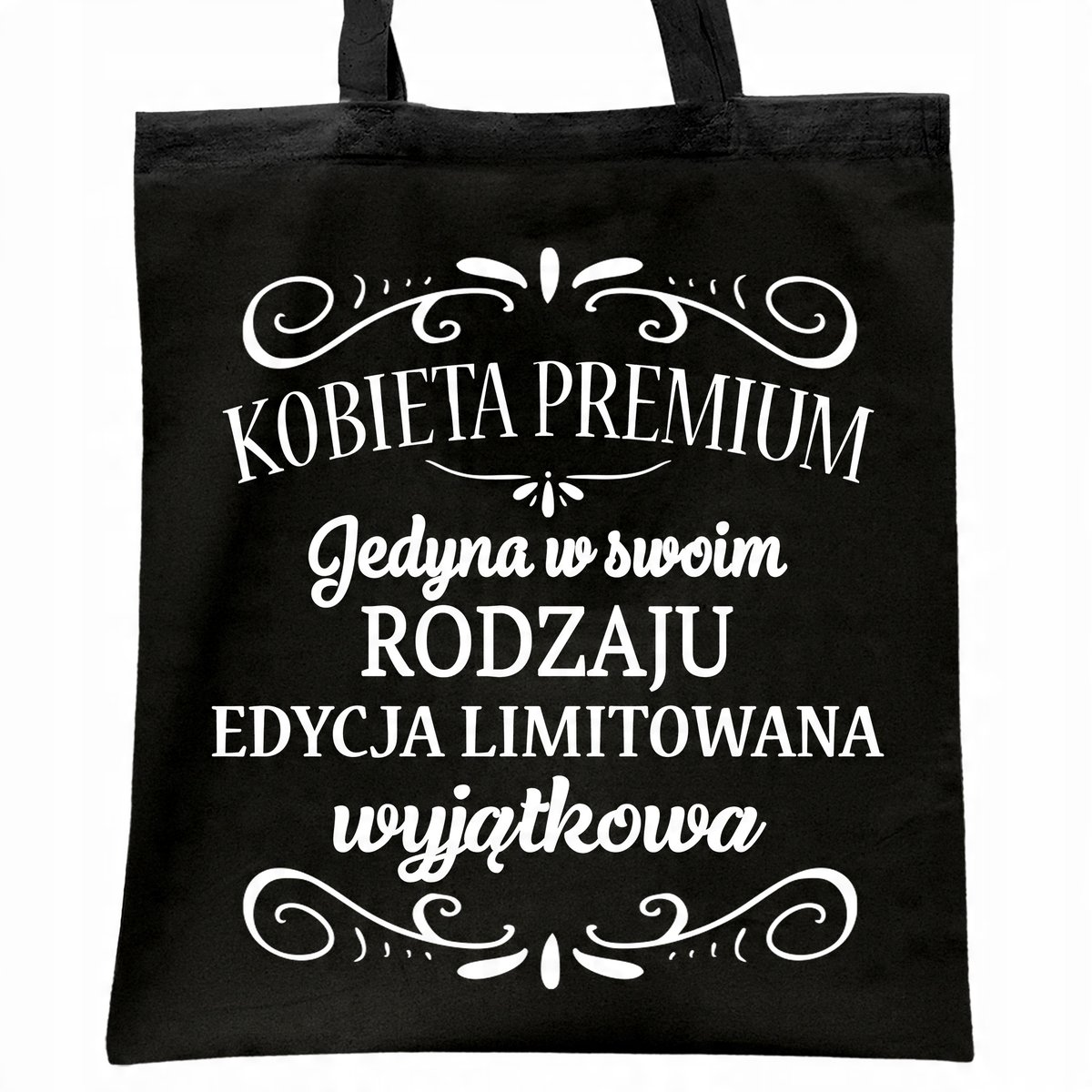 Torba bawełniana czarna na zakupy Dzień Kobiet Dla Kobiety Prezent