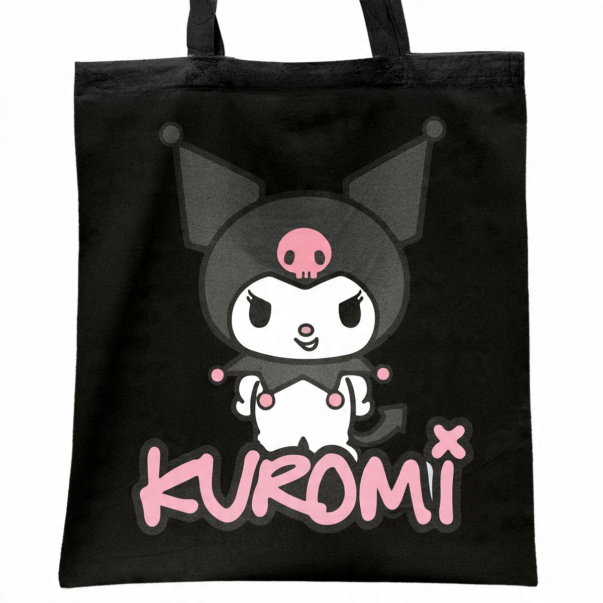 Torba bawełniana czarna na zakupy KUROMI ONEGAI MY MELODY Anime