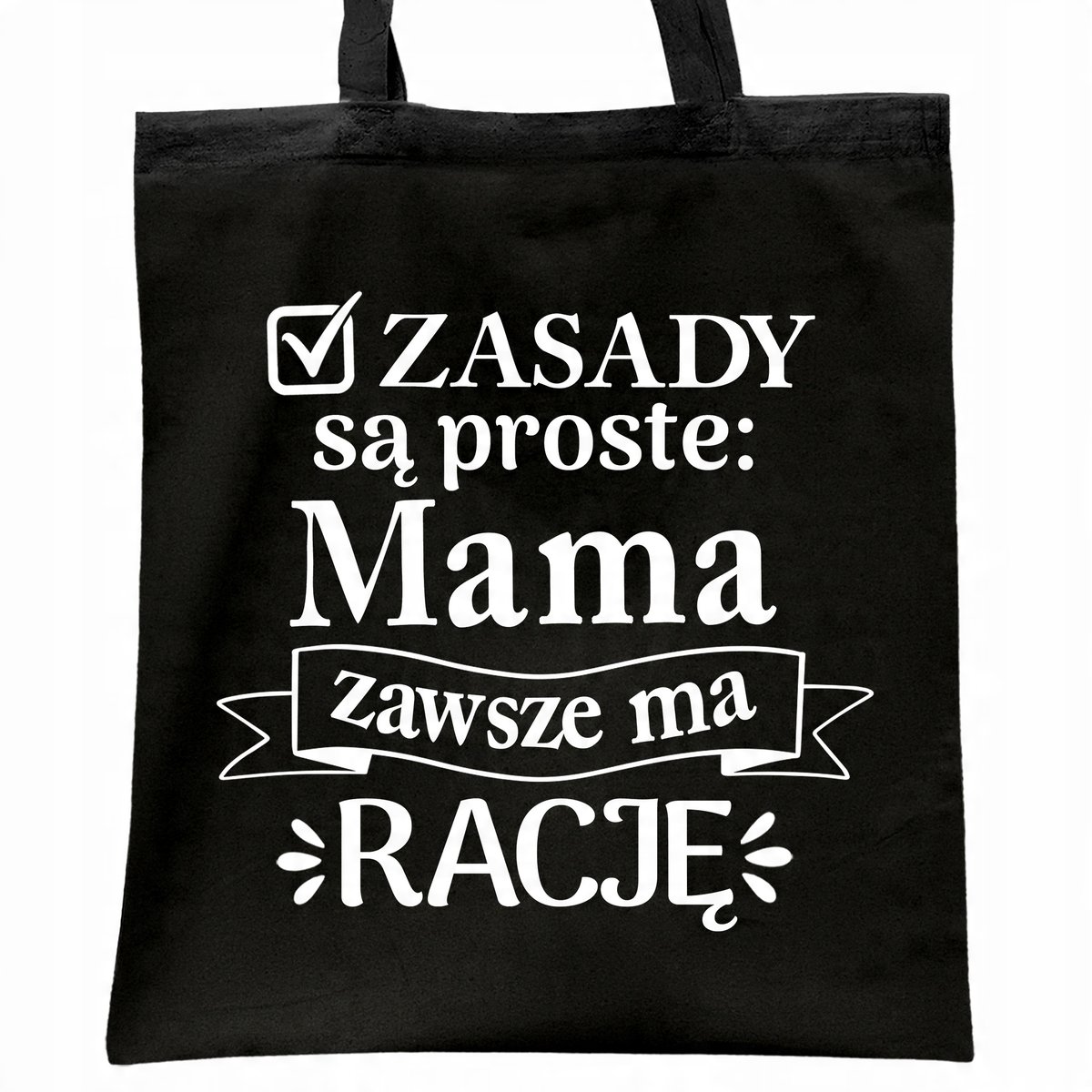 Torba bawełniana czarna na zakupy Dzień Matki Dla Mamy Prezent
