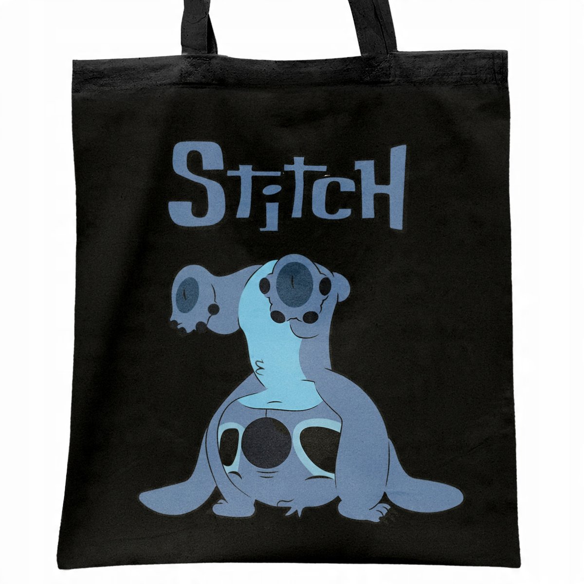 Torba bawełniana czarna na zakupy Stitch Lilo i Stich Dla Fanów