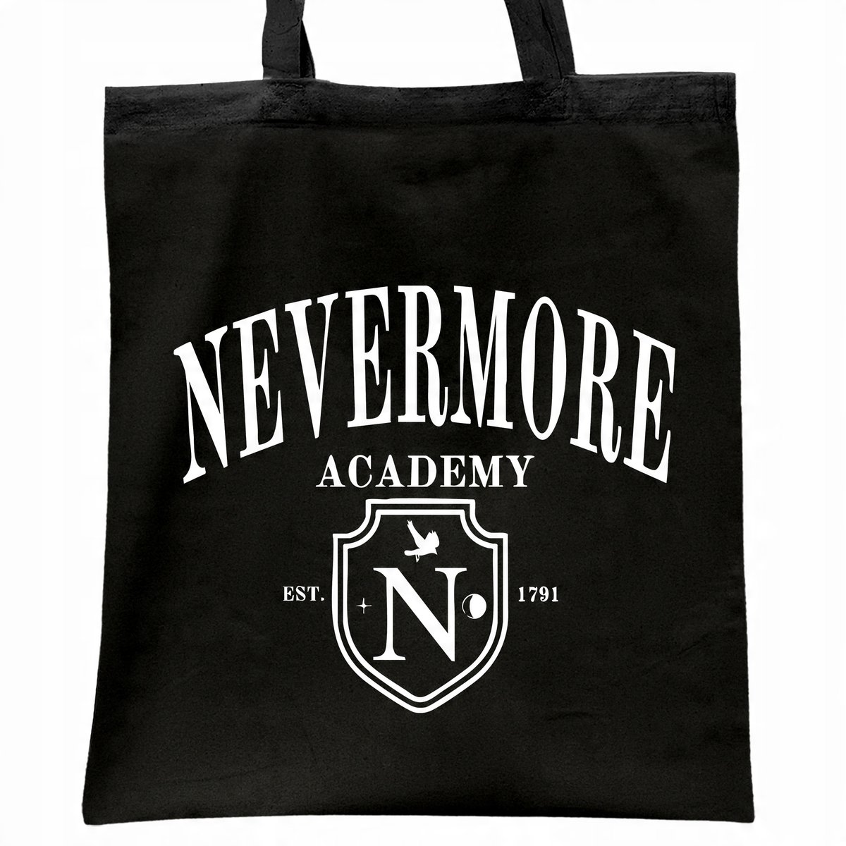 Torba bawełniana czarna na zakupy Nevermore Wednesday Dla Fanów