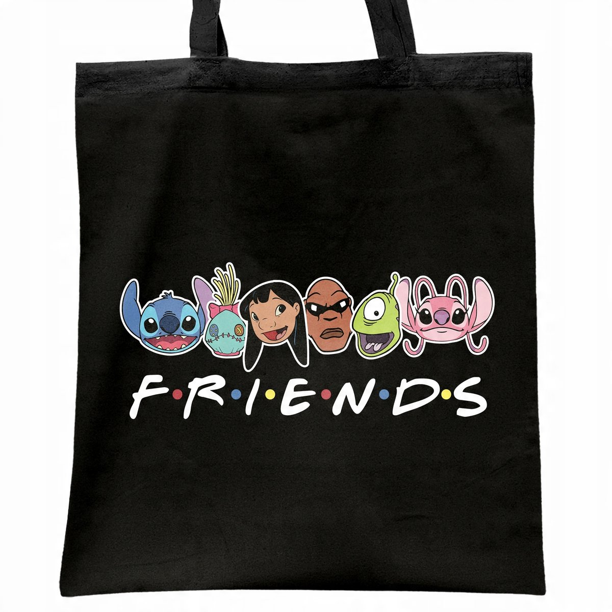 Torba bawełniana czarna na zakupy Stitch Lilo i Stich Dla Fanów