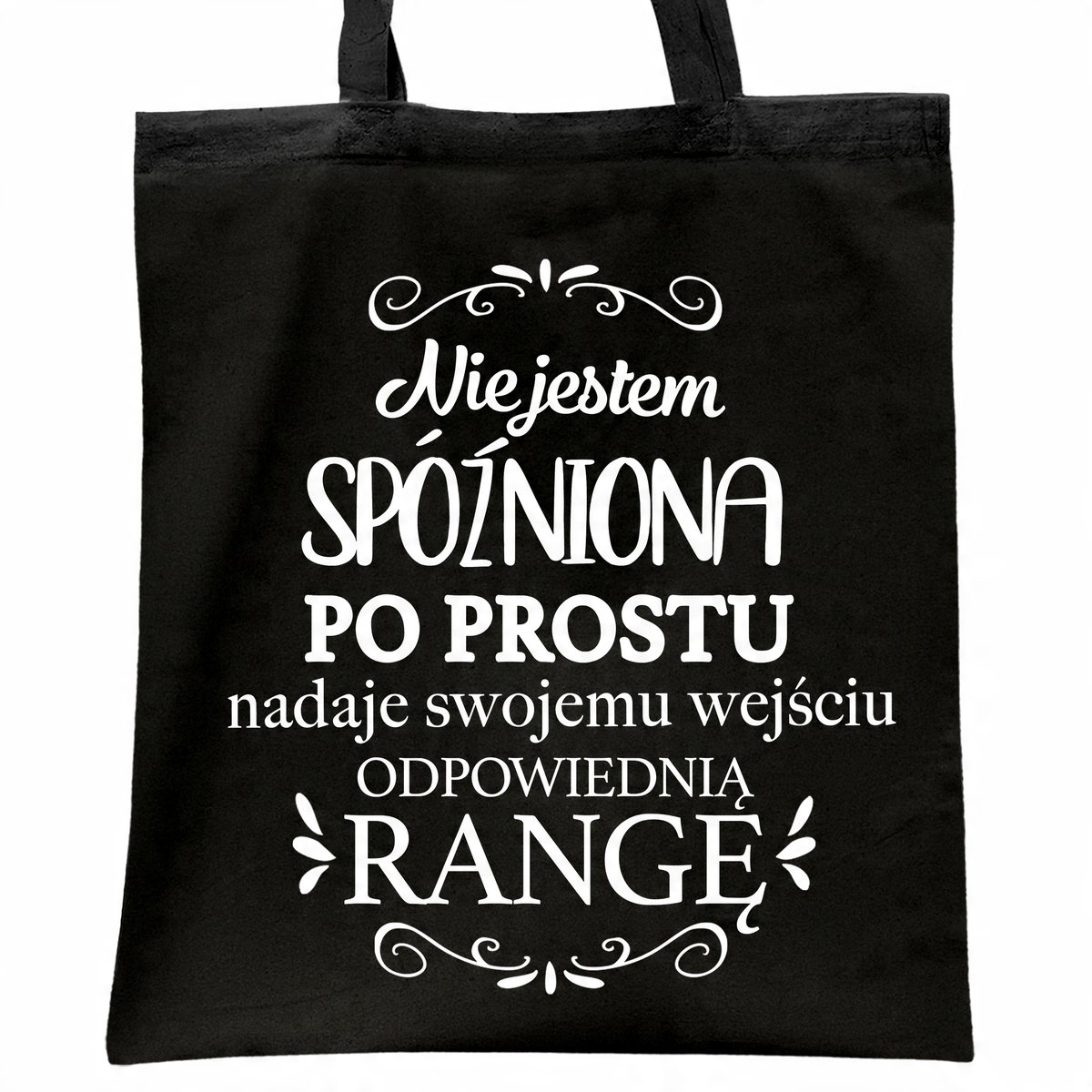 Torba bawełniana czarna na zakupy Dzień Kobiet Dla Kobiety Prezent
