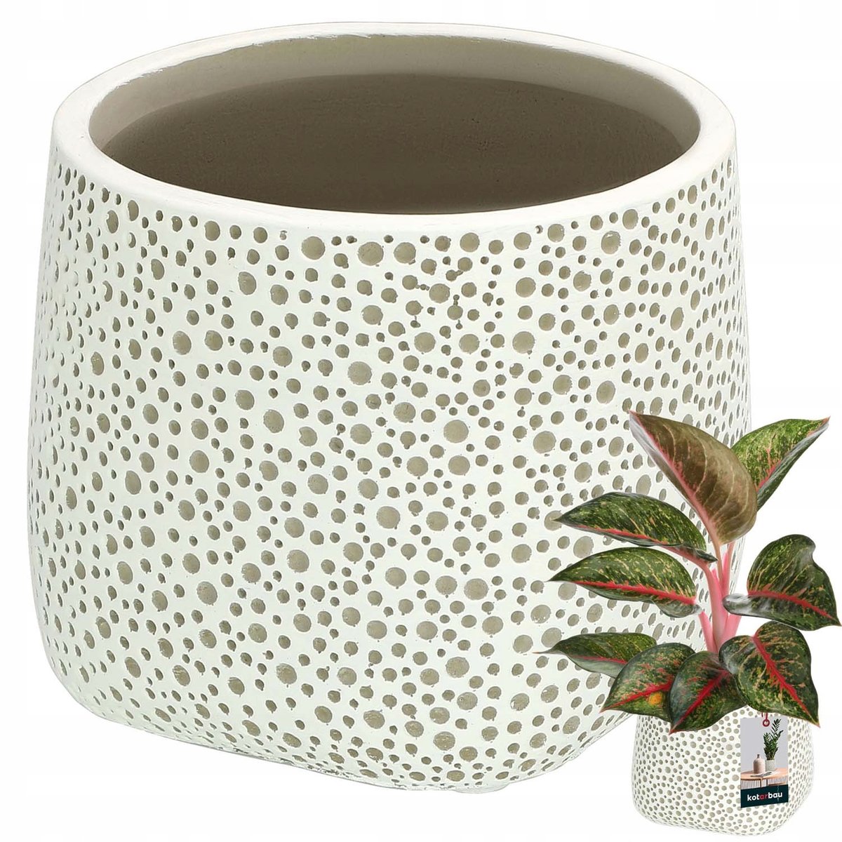 DONICA DONICZKA SZARA OSŁONKA ⌀ 12,5CM MATOWA NIESZKLIWIONA CERAMIKA KWIATY