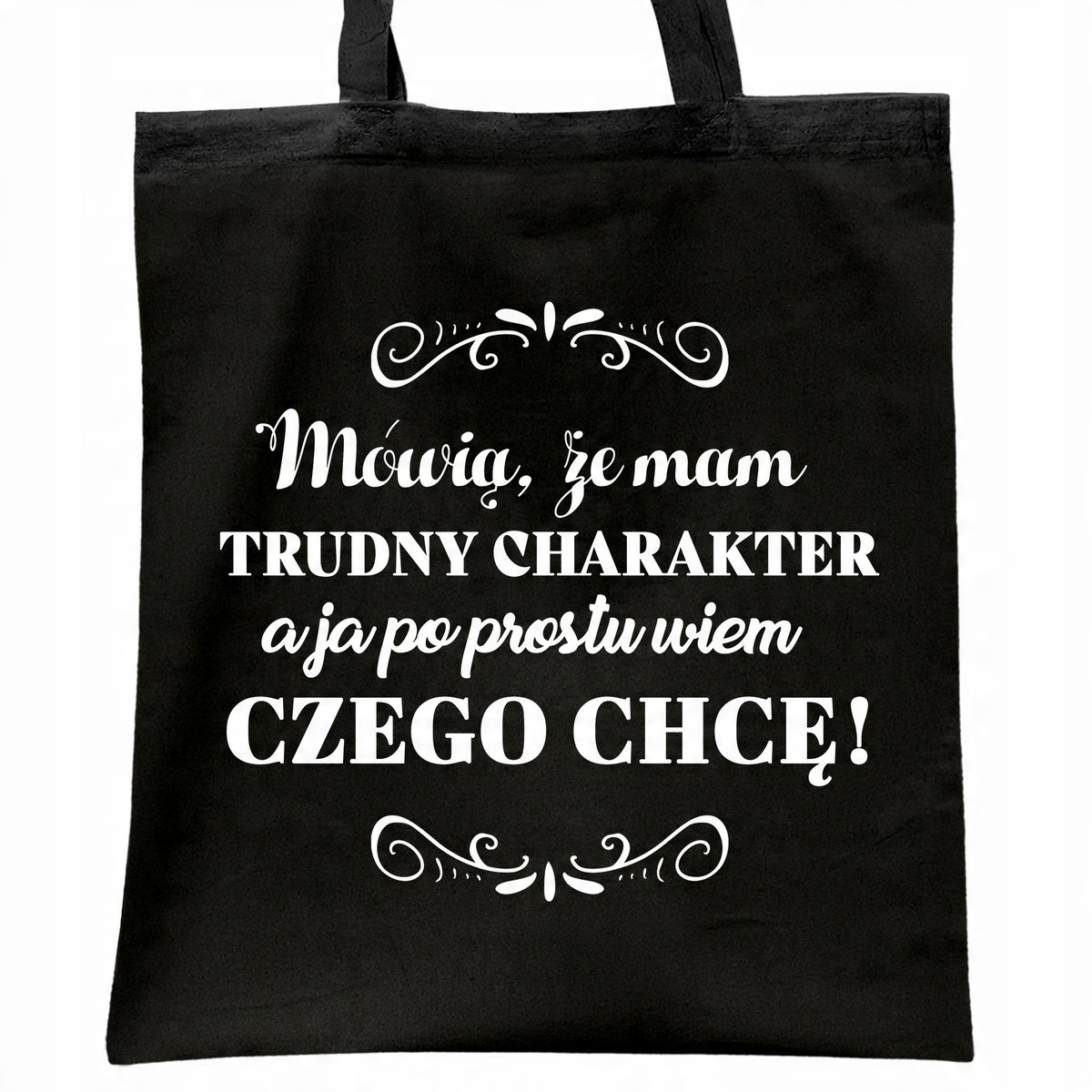 Torba bawełniana czarna na zakupy Dzień Kobiet Dla Kobiety Prezent