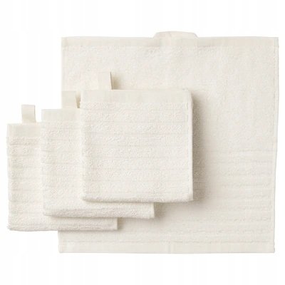 IKEA VAGSJON Komplet ręczników 4szt 30x30cm BIAŁY