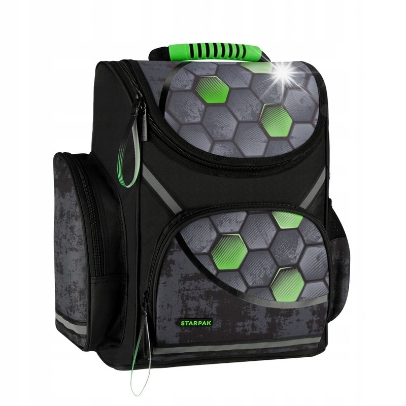 PLECAK SZKOLNY TORNISTER CZARNY DLA CHŁOPCA DO 1 KLASY FOOTBALL PIŁKA NOŻNA