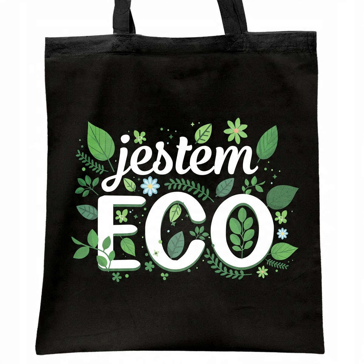 Torba bawełniana czarna na zakupy Eco Ekologia Przyroda Prezent