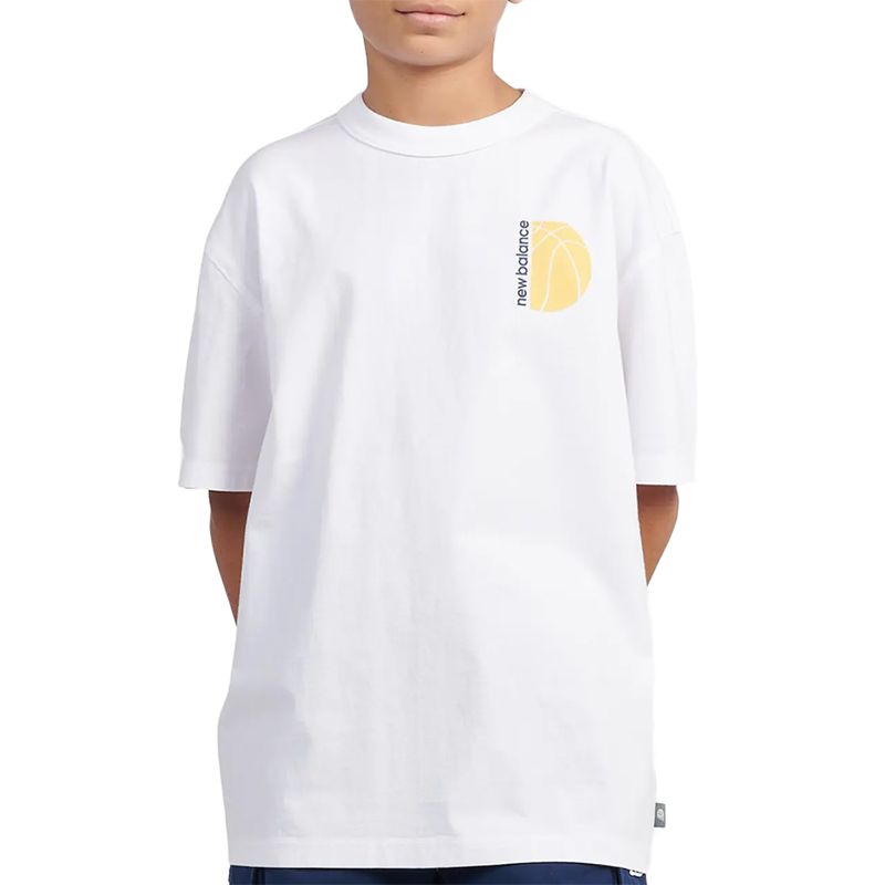 Koszulka dziecięca New Balance LAKB0157BWE - biała