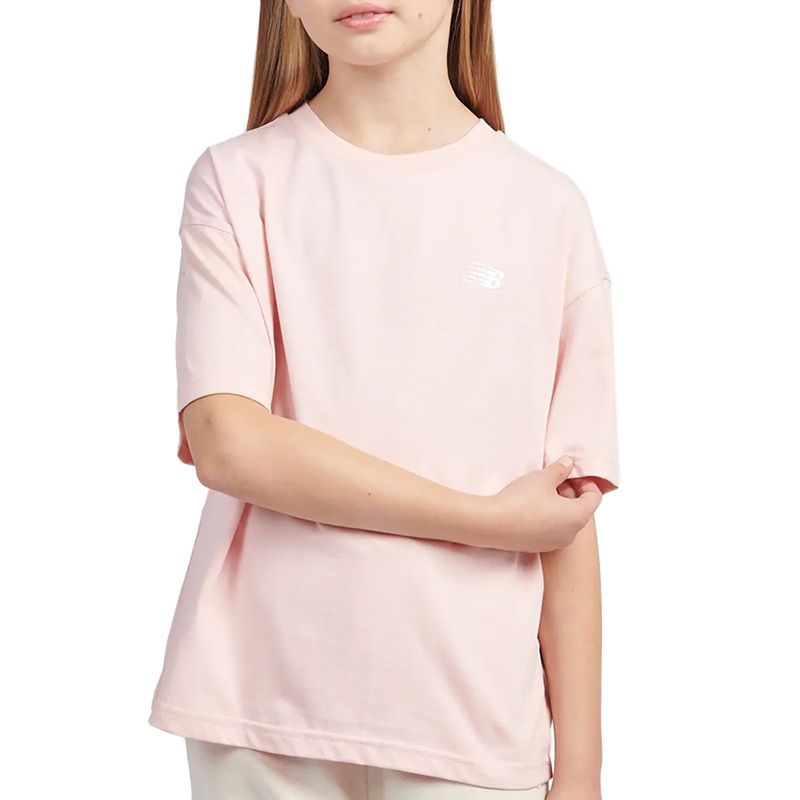 Koszulka dziecięca New Balance LAKG0001PIE - różowa