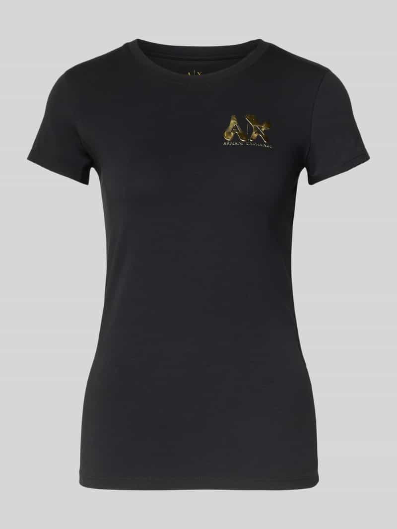 T-shirt z logo i okrągłym dekoltem