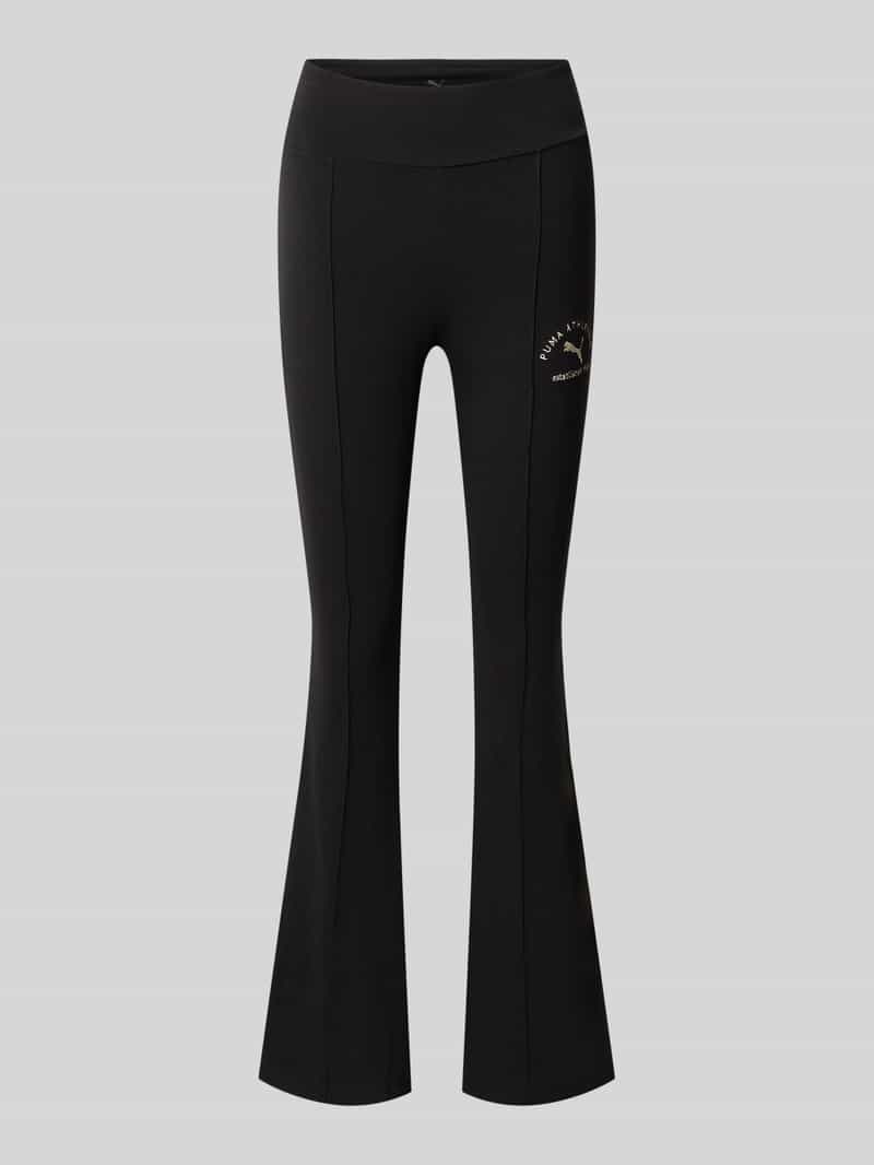 Spodnie rozszerzane o kroju slim fit z detalem z logo