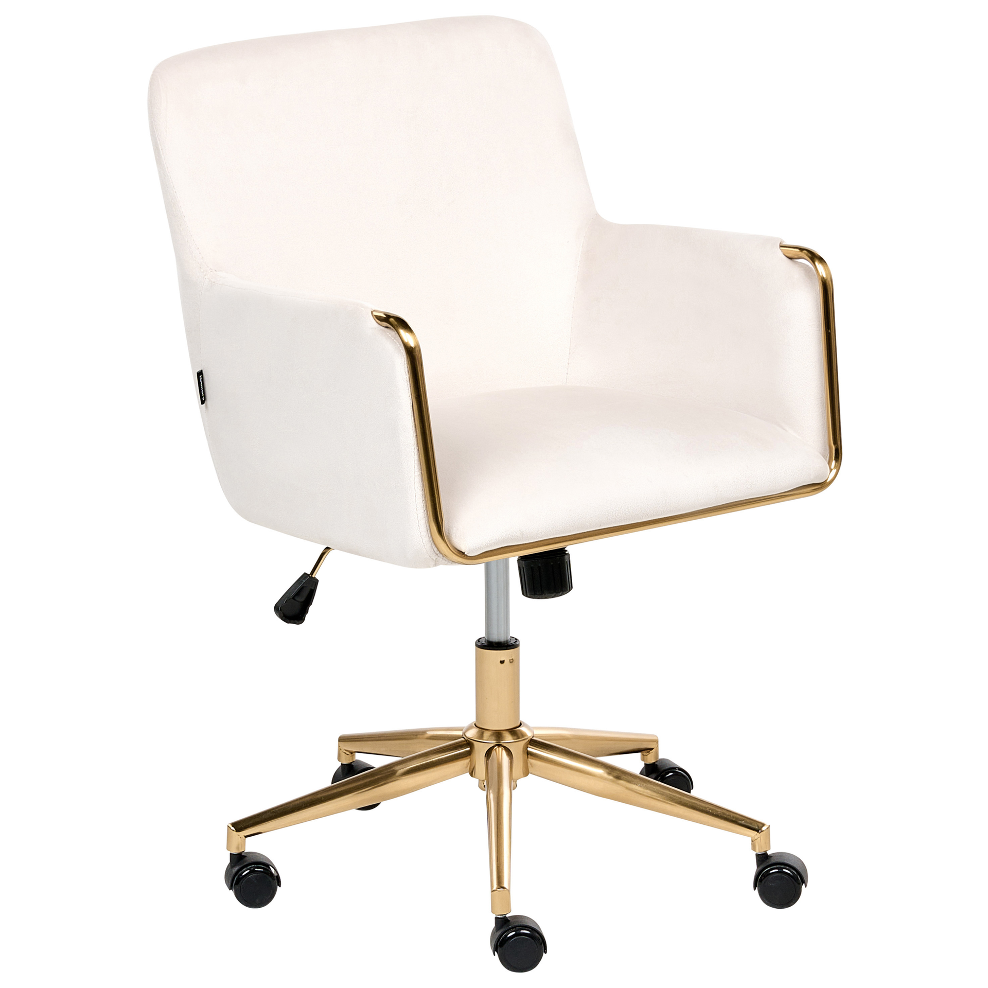 Beliani Krzesło obrotowe ALTONA Welur Złamana biel