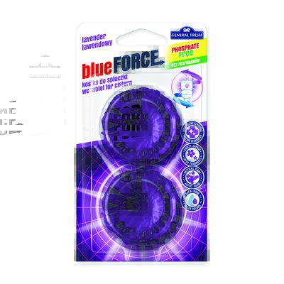 Kostka do spłuczki, Blue Force 2 sztuki, 40 g x 2, lawenda, General Fresh