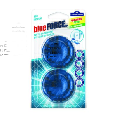 Kostka do spłuczki, Blue Force 2 sztuki, 40 g x 2, morze, General Fresh