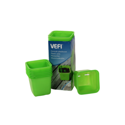 Doniczka do rozsady kwadratowa 6 cm zielona 30 szt. VEFI