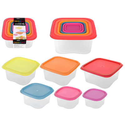 Zestaw pojemników na żywność Rainbow 6 sztuk mix