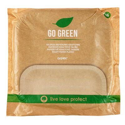 Talerz papierowy kraftowy 23 cm 6 sztuk