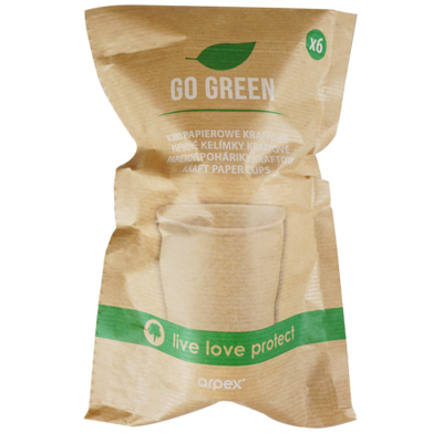 Kubek papierowy kraftowy 6 sztuk