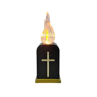 Wkład LED memorial krzyż + napis 16 x 6 cm czarno-złoty CORTINA