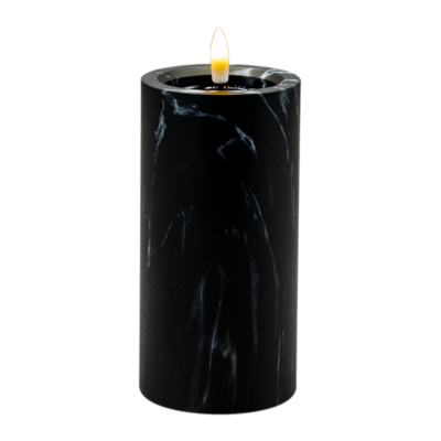 Świeca LED efekt czarnego marmuru 17,5 x 7,5 cm ciepły biały CORTINA