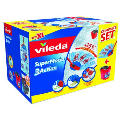 Zestaw Super Mocio 3 action box mop + wiadro Vileda