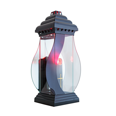 Znicz szklany kapliczka LED 40 x 20 cm 720 h antracyt