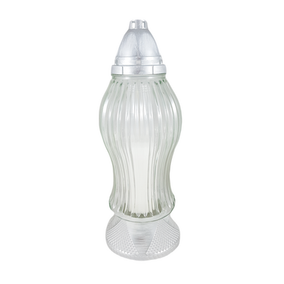 Znicz szklany 35 x 13 cm 45 h 150 g srebrny