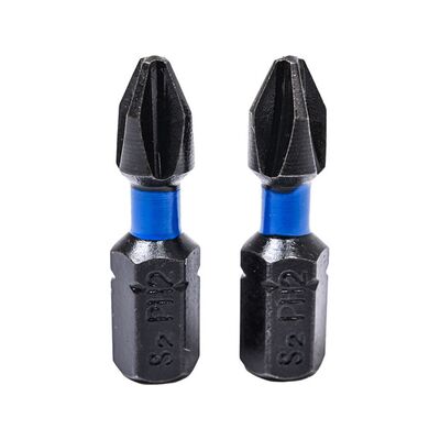 Końcówki wkrętakowe udarowe krzyżowe PH2 x 25 mm, 2 szt.