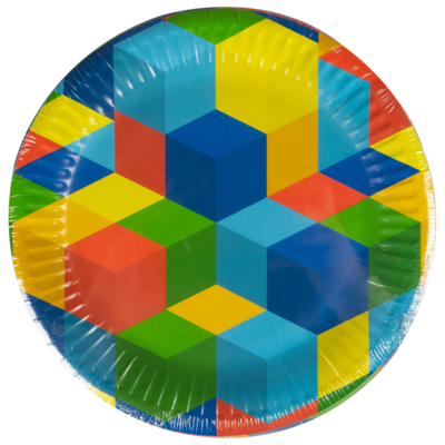 Talerz papierowy klocki 8 sztuki