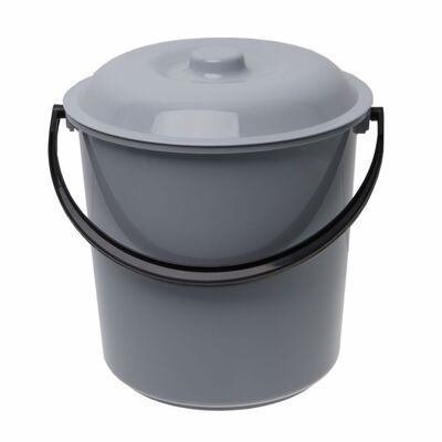 Wiadro West 10 l z pokrywą jasny popiel Pucuś