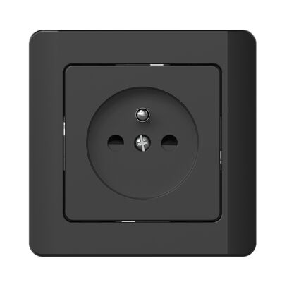 Gniazdo pojedyncze z uziemieniem silva czarne