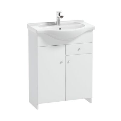 Szafka z umywalką Venus 65 cm biały połysk