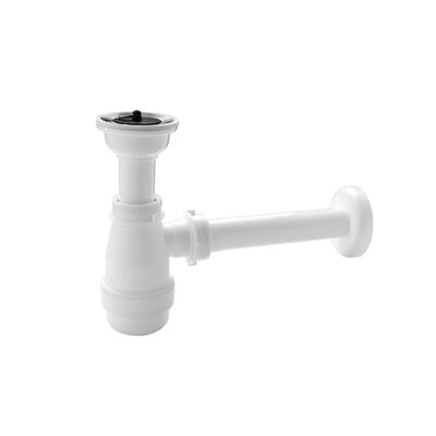 Syfon umywalkowy butelkowy odejście proste, sitko nierdzewne, korek PCV