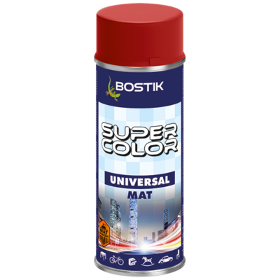 BOSTIK Lakier uniwersalny SUPER COLOR 400 ml ognista czerwień mat