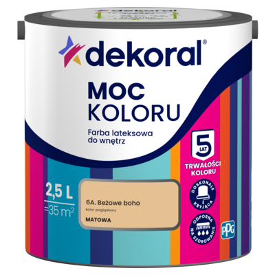 Dekoral Farba lateksowa do wnętrz MOC KOLORU Beżowe boho 2,5 l